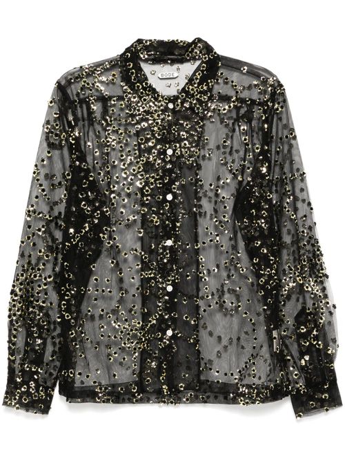 Sheer fete shirt - Black