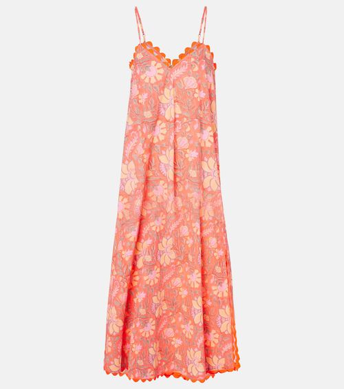 Floral scalloped cotton slip dress