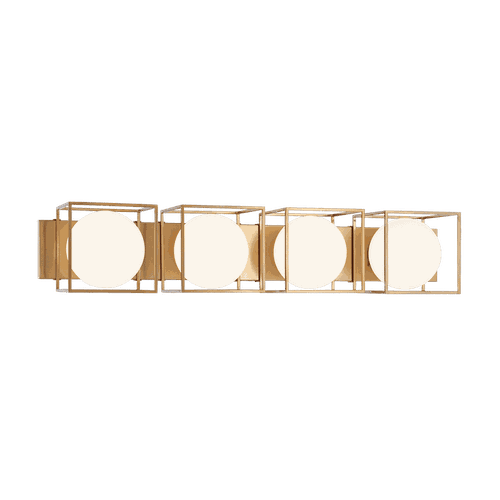Aged Gold Brass Four Light Wall Sconce from the Squircle Collection