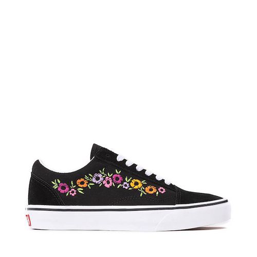 Vans Old Skool Floral Embroidery Skate Shoe - Black / Multicolor