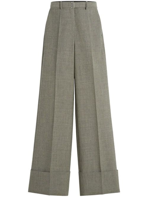 Wide-leg wool trousers - Grey