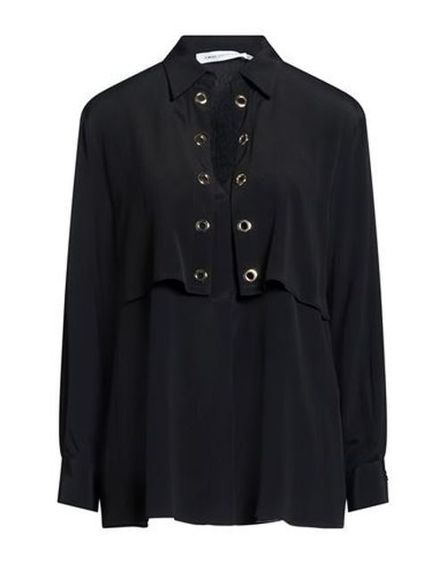 Woman Top Black Size 10 Acetate, Silk