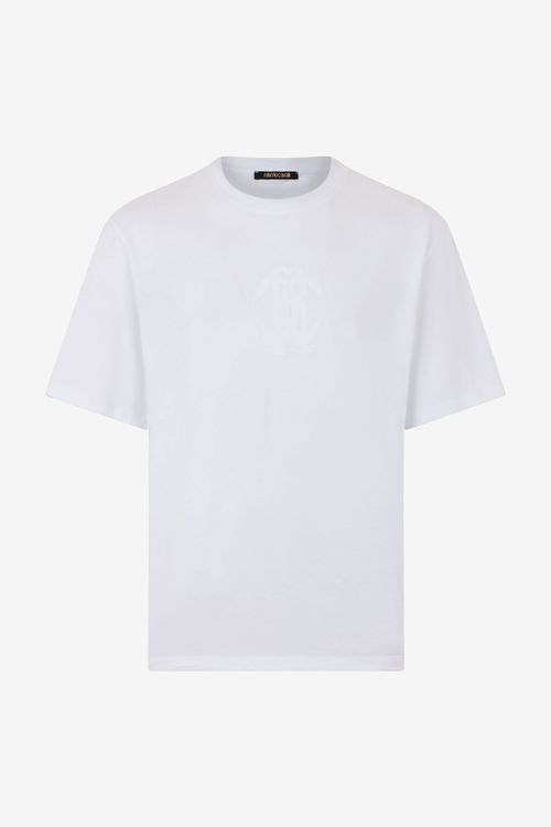 White T-shirt With Embroidered Logo - Male T