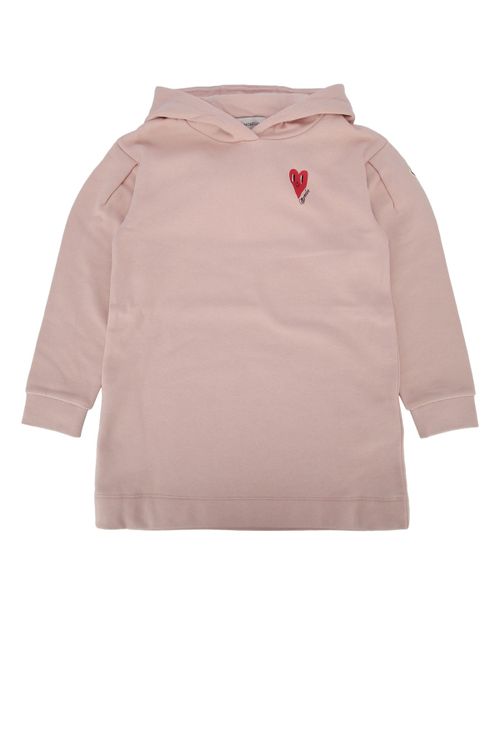 Heart-Embroidered Hoodie — Pink