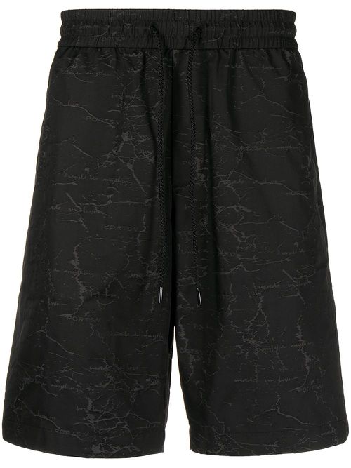 All-over logo print shorts - Black