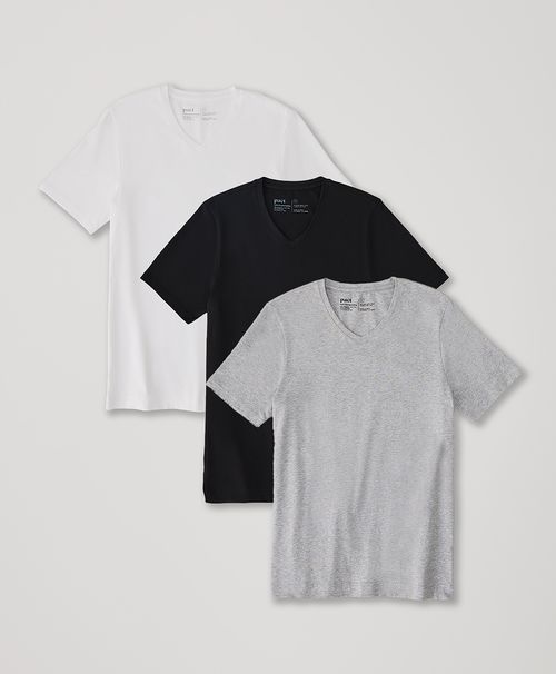 Men's Heather Basics Cool Stretch V-Neck Undershirt 3-Pack