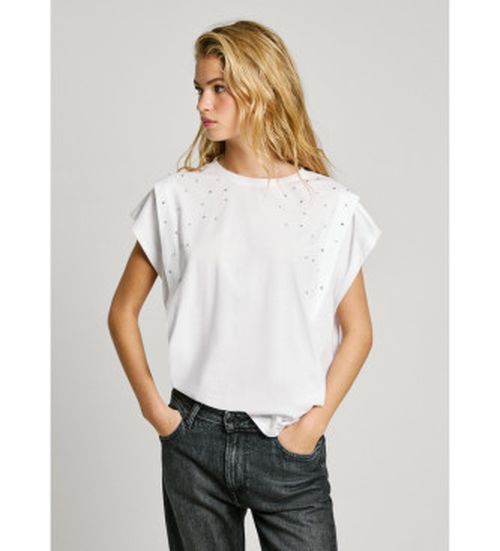 Pepe Jeans for woman. PL506022 Raz T-shirt white (L), Casual, Cotton, Short sleeve