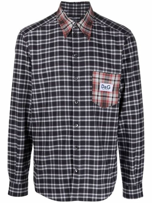 Check-print shirt - Blue