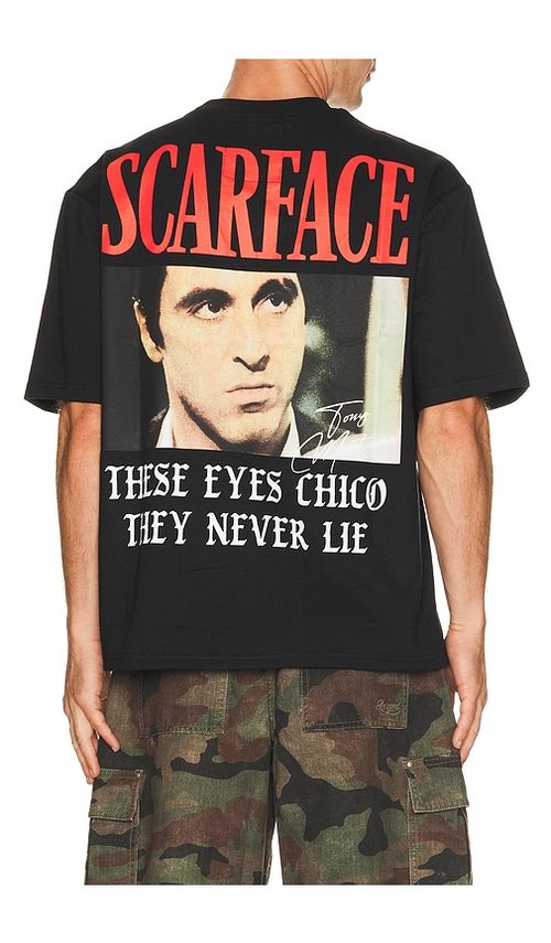 REASON Scarface Heavy Terry Tee in Black. S. Also in M, L, XL/1X