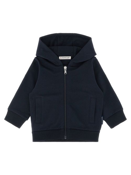 Brushed Cotton Zip Hoodie — Navy