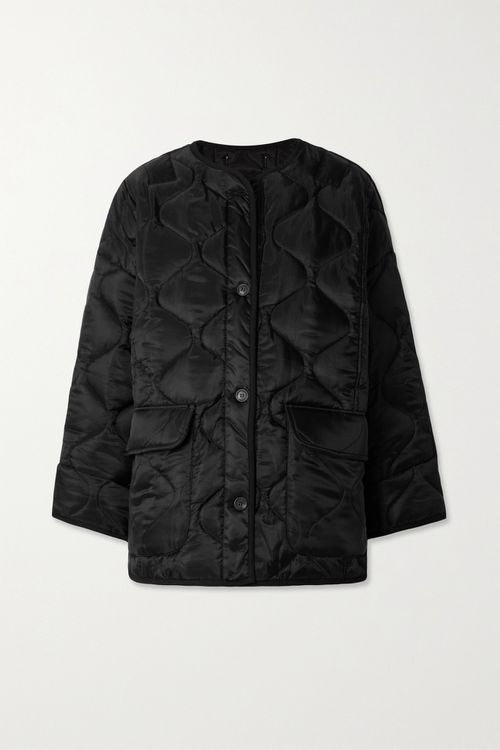 Quilted Padded Ripstop Jacket - Black