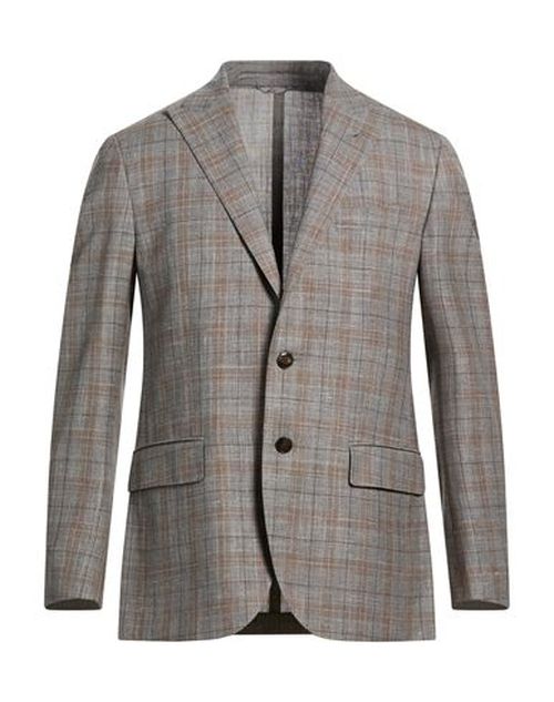 Man Blazer Taupe Size 38 Wool, Silk, Linen