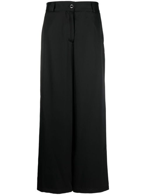 High-waisted wide-leg trousers - Black