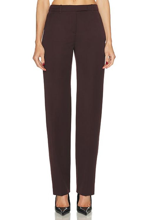 McQueen Straight Trouser in Oxblood - Burgundy. 38 also