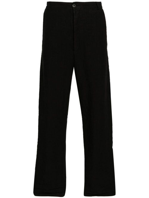 Mid-rise drop-crotch trousers - Black