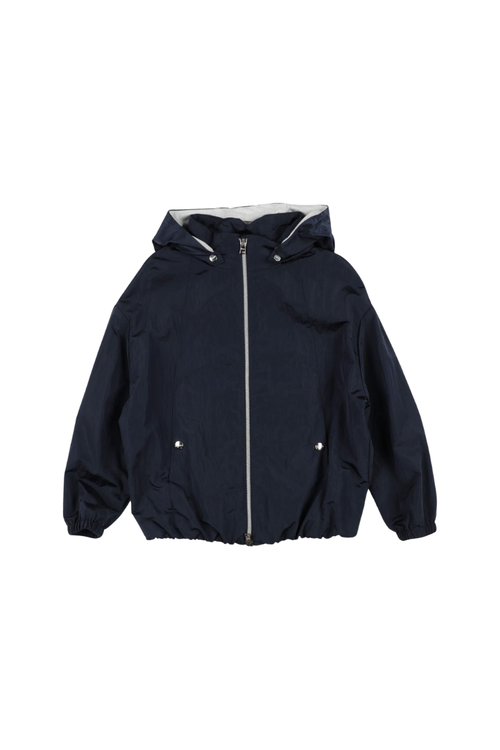 Nylon Hooded Jacket — Navy