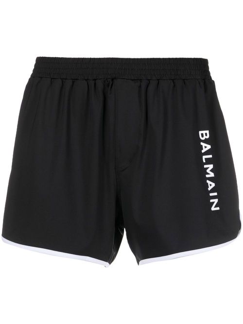 Logo-print track shorts - Black