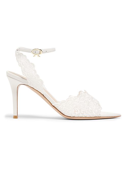 Women's Yvonne 80MM Mesh Lace Sandals - White