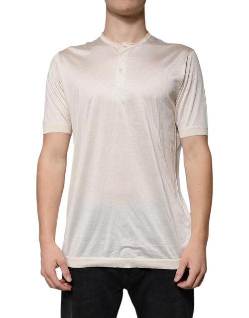 Silk Henley Shirt — White