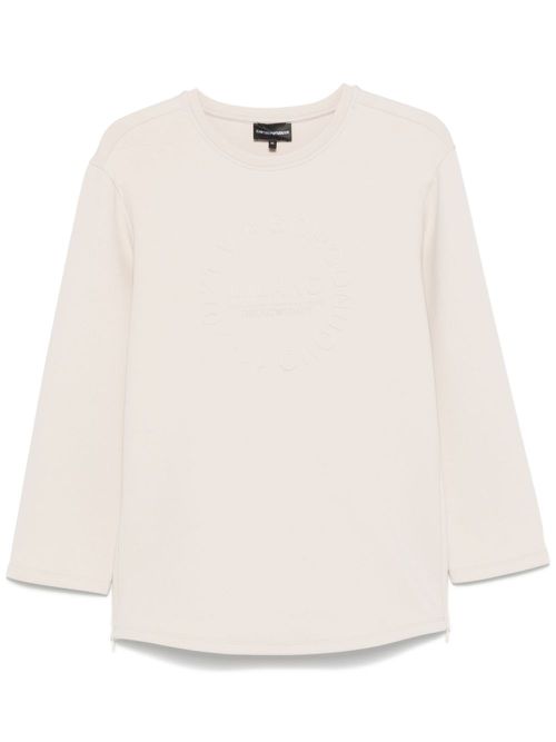 Logo-embossed jersey sweatshirt - Neutrals