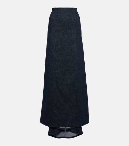 Cotton-blend maxi skirt