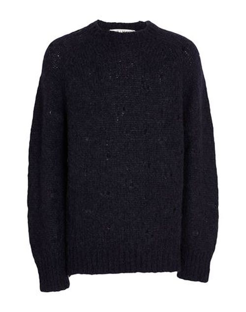 Man Sweater Midnight blue Size 40 Alpaca wool, Superkid mohair, Polyamide