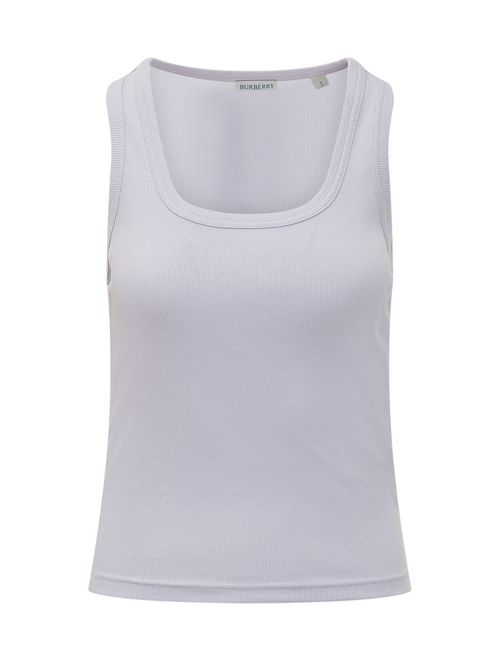 White Knitted Scoop Neck Top