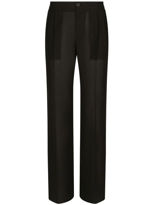 Flared tailored-cut trousers - Black
