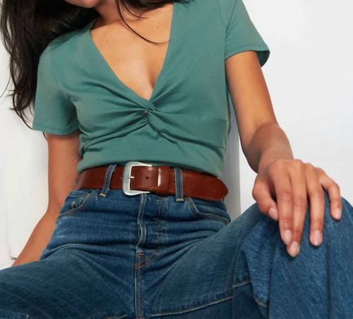 Caprice Short Sleeve Top In Jade Stone