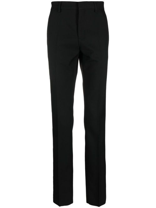Slim-cut wool trousers - Black