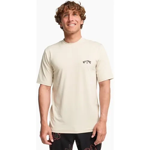 Men's Billabong Mens Arch Wave 50+ UPF Short Sleeve Rash Vest - Tan