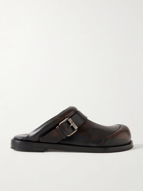 Leather Mules - Brown