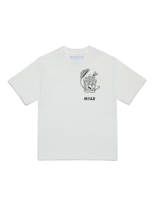 MYAR KIDS logo-print T-shirt - White