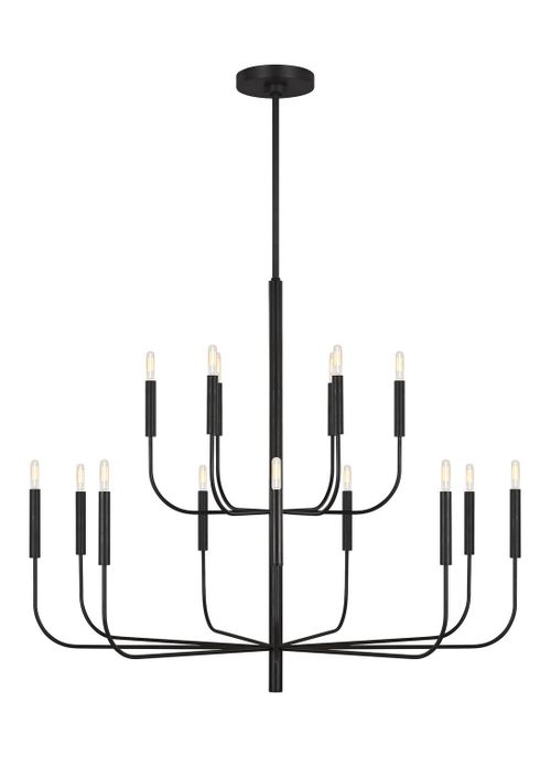 Visual Comfort Studio Brianna 15-Light Chandelier in Aged Iron by Ellen Degenere