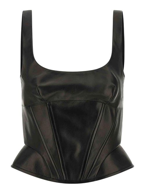 Peplos Leather Top
