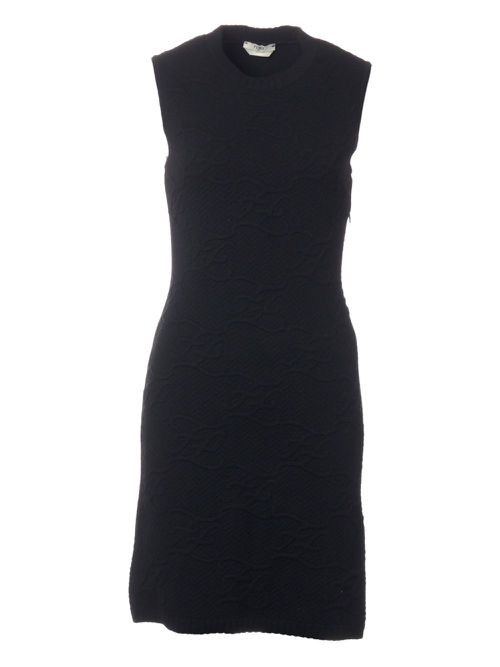 Crew-neck sleeveless dress - Black