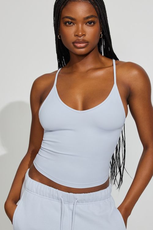 Sleek Deep V-Neck Cami Top - Blue - Women Clothing