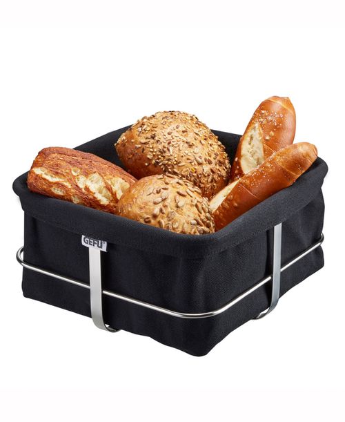 Stainless Steel Bread Basket Black - Black