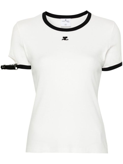 Buckle logo-patch T-shirt - White
