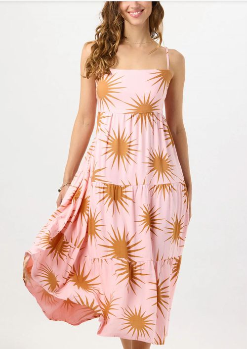 Nanette Maxi Dress In Sunny Days Blush Gold