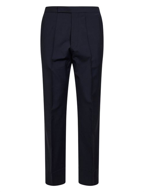 Virgin Wool & Mohair Tailored Trousers — Blue