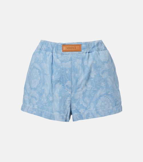 Barocco denim chambray shorts
