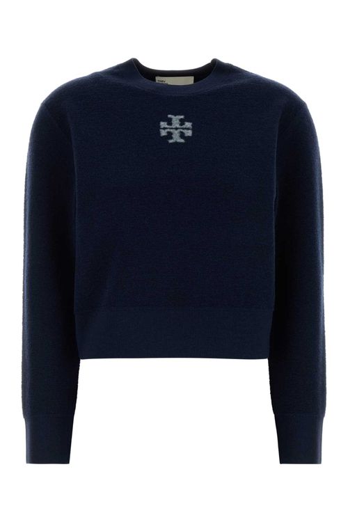 Navy Blue Wool Blend Sweater