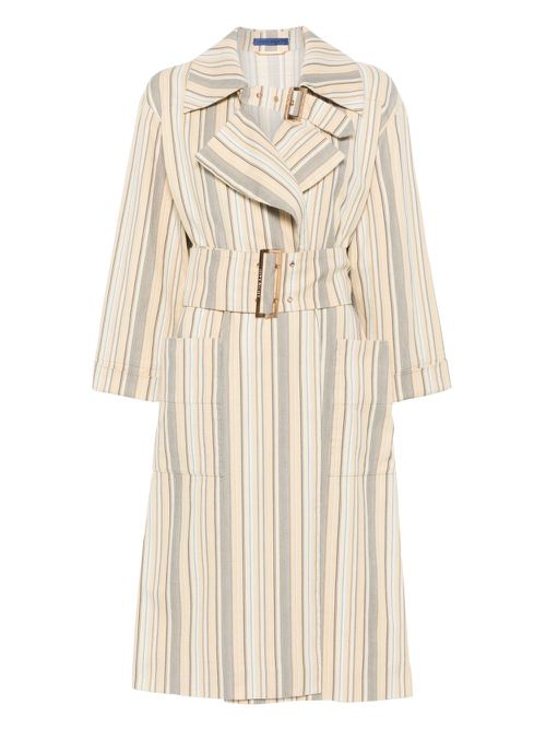 Givenchy Pre-Owned 2010s striped coat - Yellow