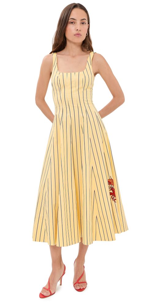 Wells Dress Monday Stripe Lobster