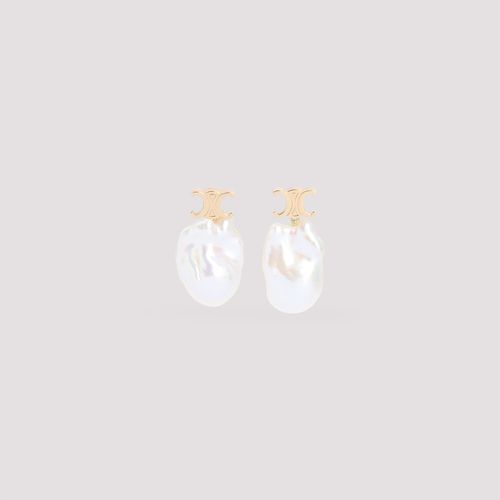 Golden Signature Pearl Drop Earrings