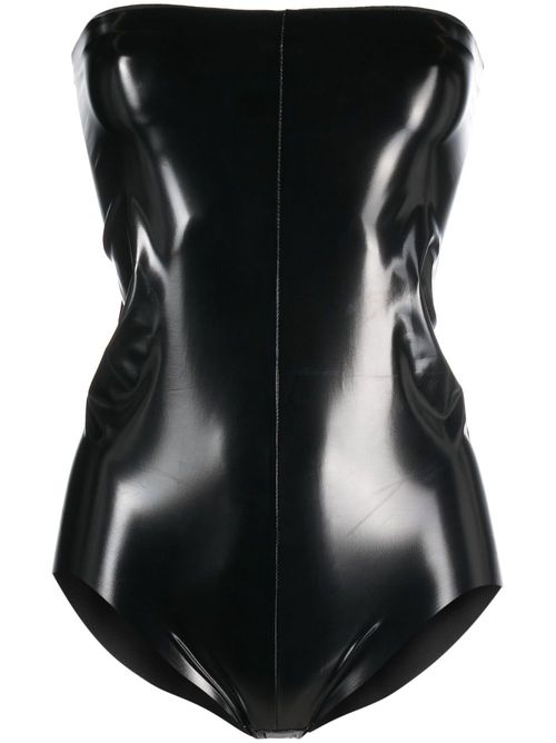 Faux-leather bodysuit - Black