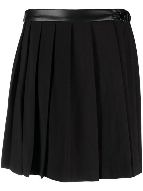 Pleated mid-rise miniskirt - Black
