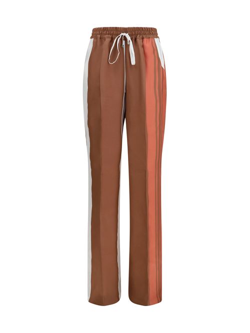Striped Silk Trousers — Pink