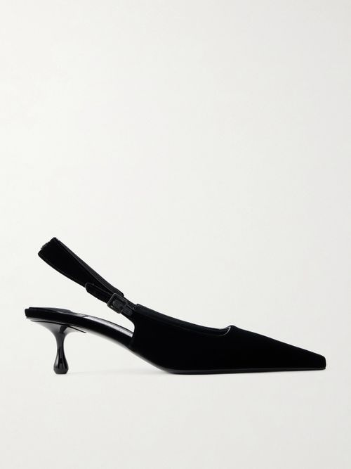 Amel 50 Velvet Slingback Pumps - Black